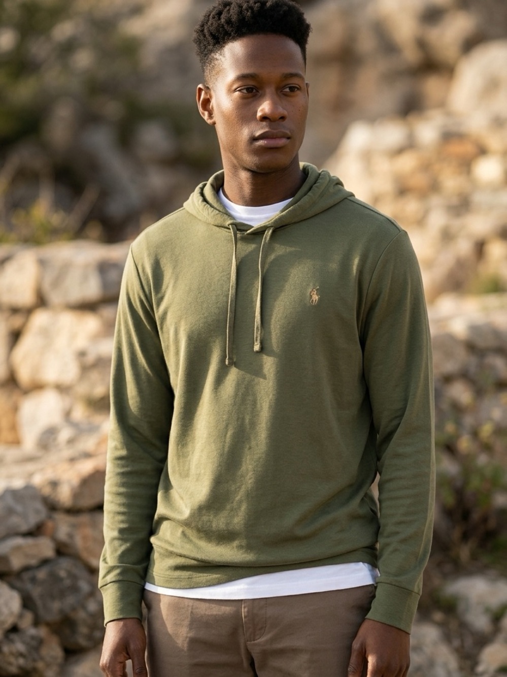 Polo Ralph Lauren Olive Green Hooded Long-Sleeve Shirt Sz/XXL-TTG NWT